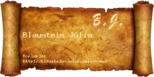 Blaustein Júlia névjegykártya